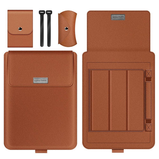4-in-1 Computer Bracket Liner Bag - 13 / 14 Inch Storage Bag - Brown