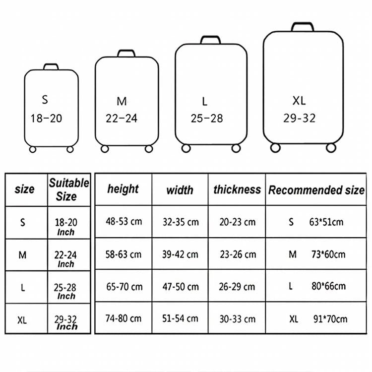 22-24 Inch Travel Suitcase Dust Covers - Elastic & Abrasion-resistant - Gradient Ripple