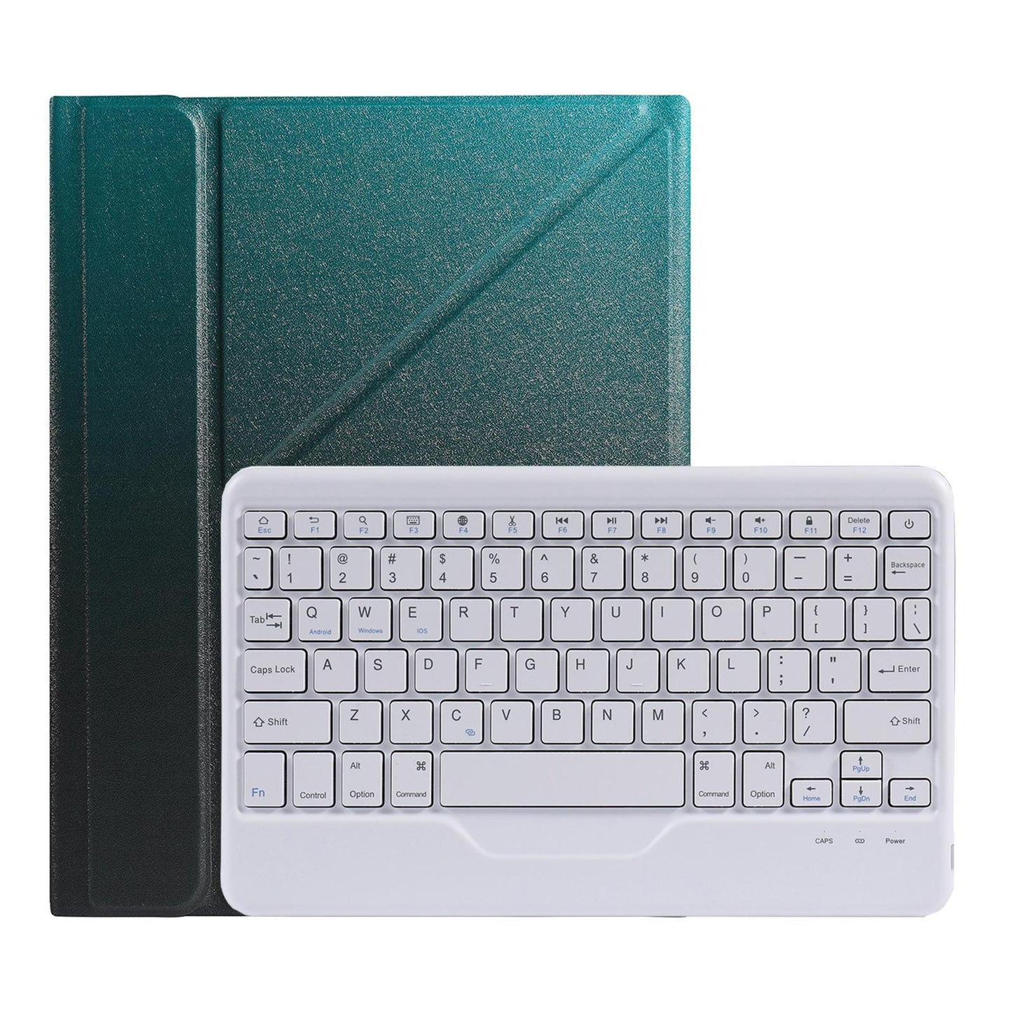 10.2 / 10.5 Inch Bluetooth Keyboard Tablet Case With Triangle Holder & Pen Slot - Gradient Dark Green