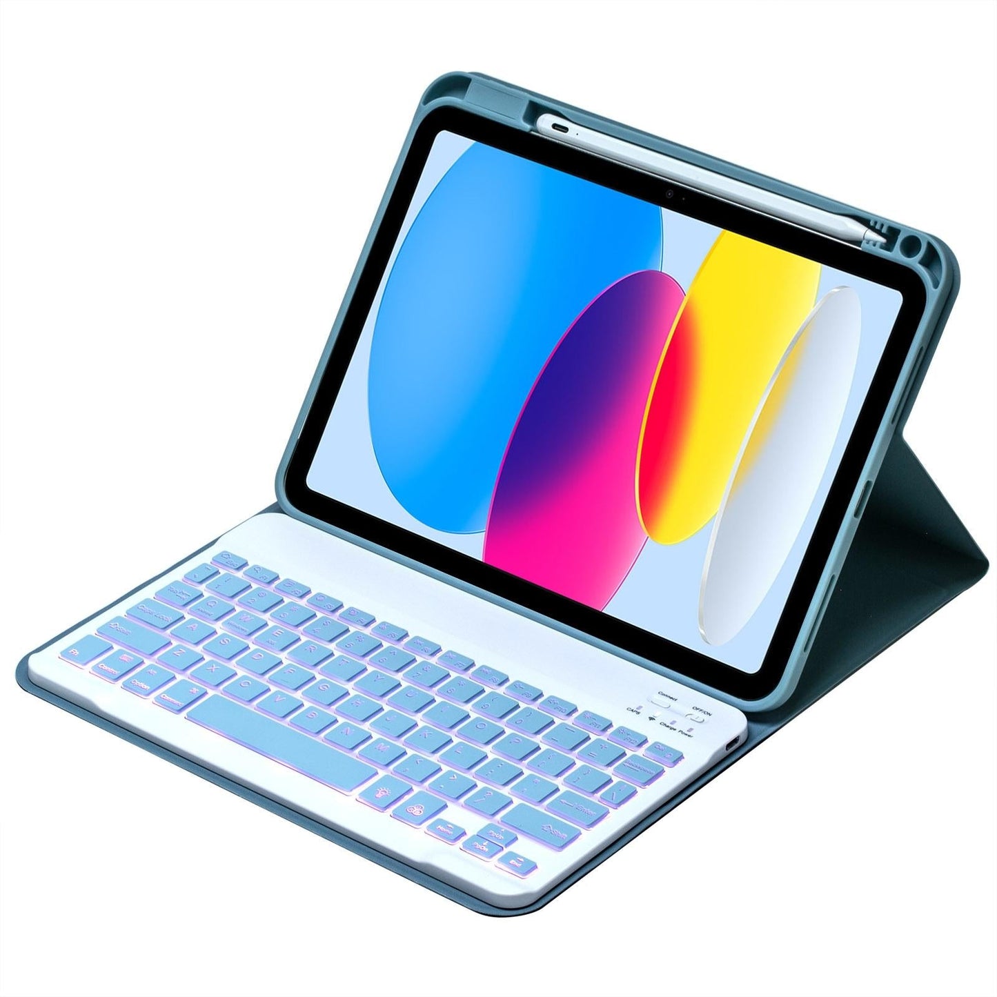 10.9 Ipad 10Th Gen 2022 Backlit Keyboard Case With Pen Slot - Bluetooth Leather - Light Green