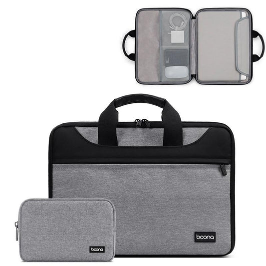 Waterproof Oxford Cloth Laptop Bag - Full Open Portable - 11 / 12 Inches - Gray + Power Bag