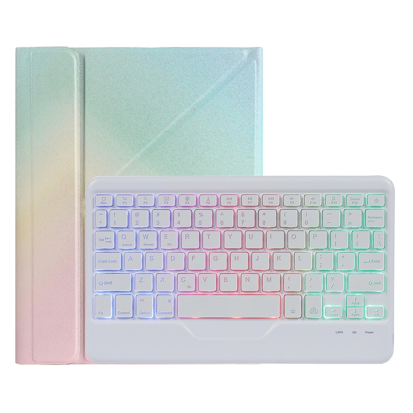 10.2 / 10.5 Inch Bluetooth Keyboard Tablet Case With Triangle Holder & Pen Slot - Gradient Purple