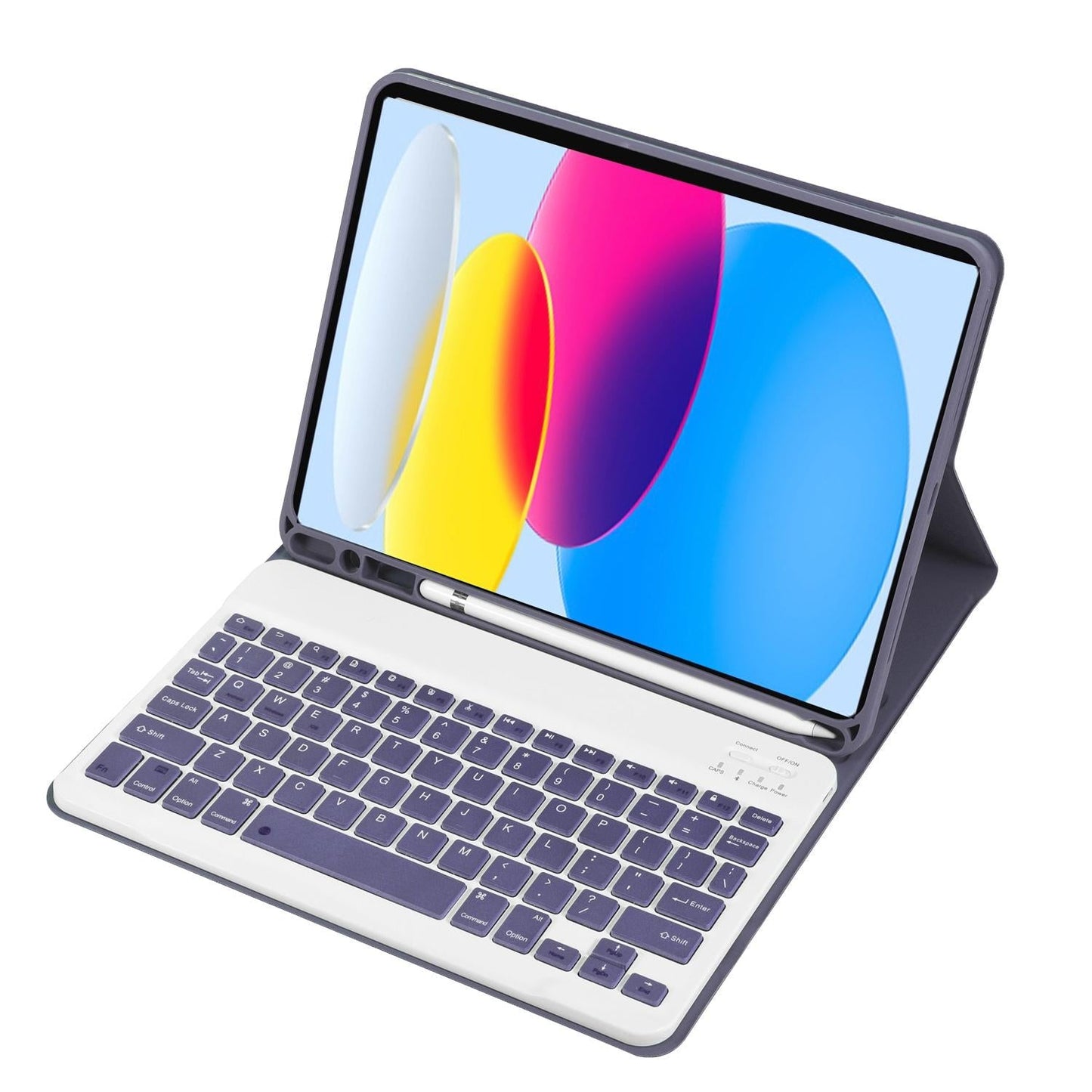 Ultra-Thin Bluetooth Keyboard Leather Tablet Case For Ipad 10.9 2022 With Pen Slot - Dark Blue