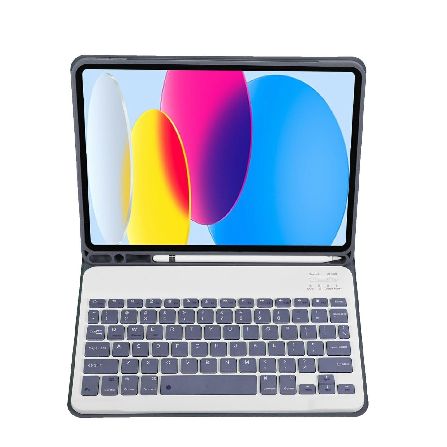 Ultra-Thin Bluetooth Keyboard Leather Tablet Case For Ipad 10.9 2022 With Pen Slot - Dark Blue