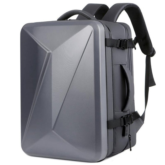 Waterproof Expandable Hard Shell Backpack with Usb Charging - Large Capacity Black - 162 Deep Gray