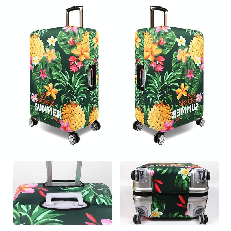 Stretchy Luggage Dust Cover - Durable & Protective - Size l - Banana Leaf Purple - M