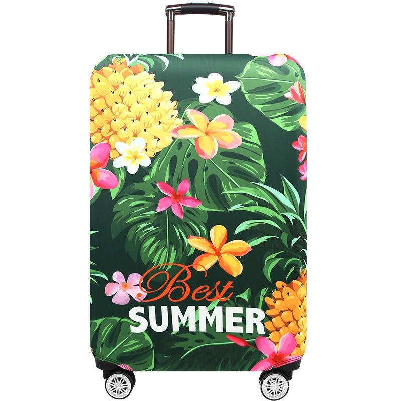 Stretchy Luggage Dust Cover - Durable & Protective - Size l - Banana Leaf Purple - M