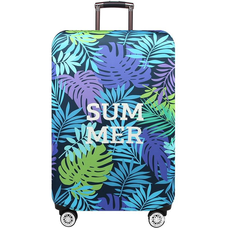Stretchy Luggage Dust Cover - Durable & Protective - Size l - Banana Leaf Purple - M