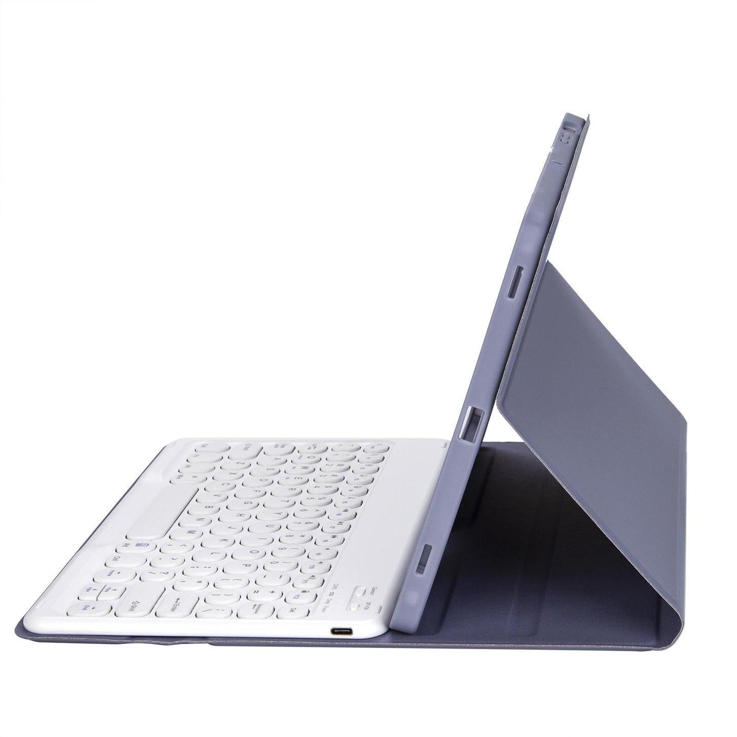 Detachable Bluetooth Keyboard Leather Case For Ipad Air 4 / 5 - Candy Colour Skin Texture - 10.9 Inch - Purple