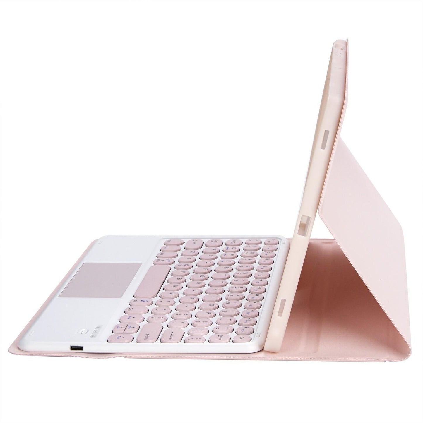 2022 Ipad 10.9 Lambskin Bluetooth Keyboard Case With Pen Slot - Pink