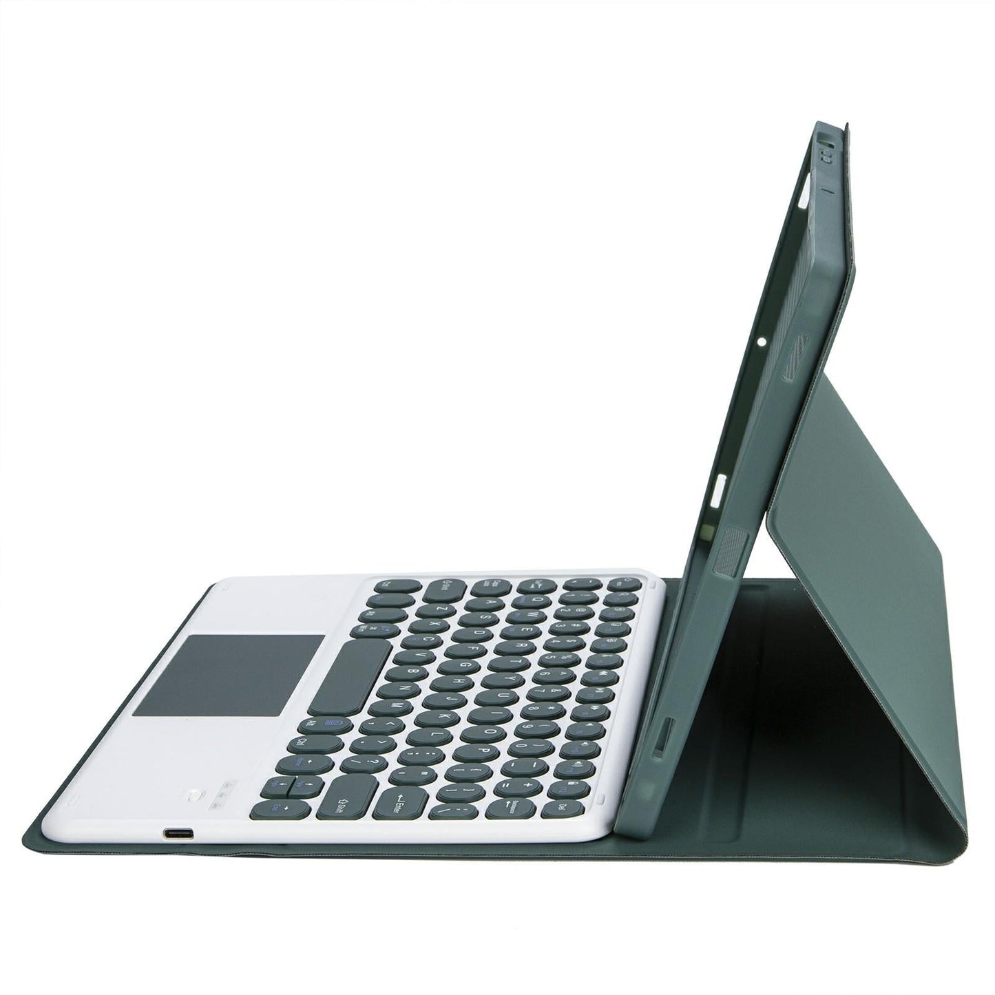 2022 Ipad 10.9 Lambskin Bluetooth Keyboard Case With Pen Slot - Dark Green