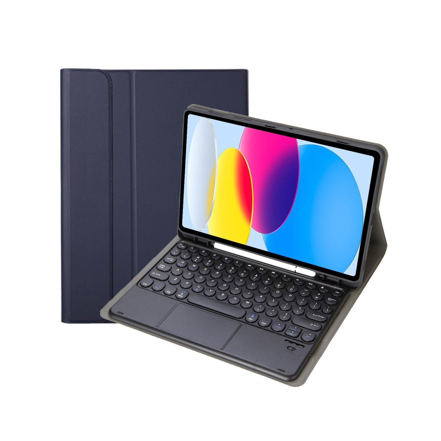 2022 Ipad 10.9 Lambskin Bluetooth Keyboard Case With Pen Slot - Dark Green