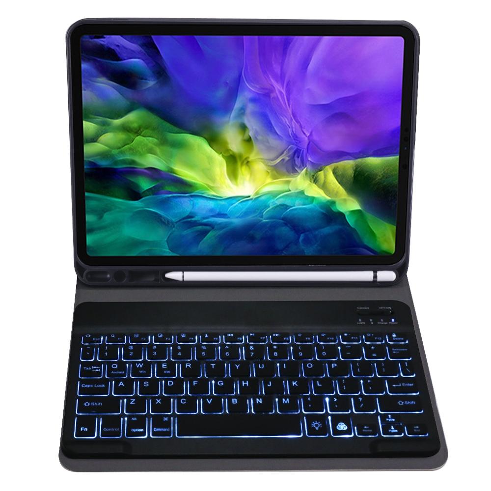 Detachable Bluetooth Keyboard Case For Ipad Pro 11 With Backlight & Pen Slot - Rose Gold