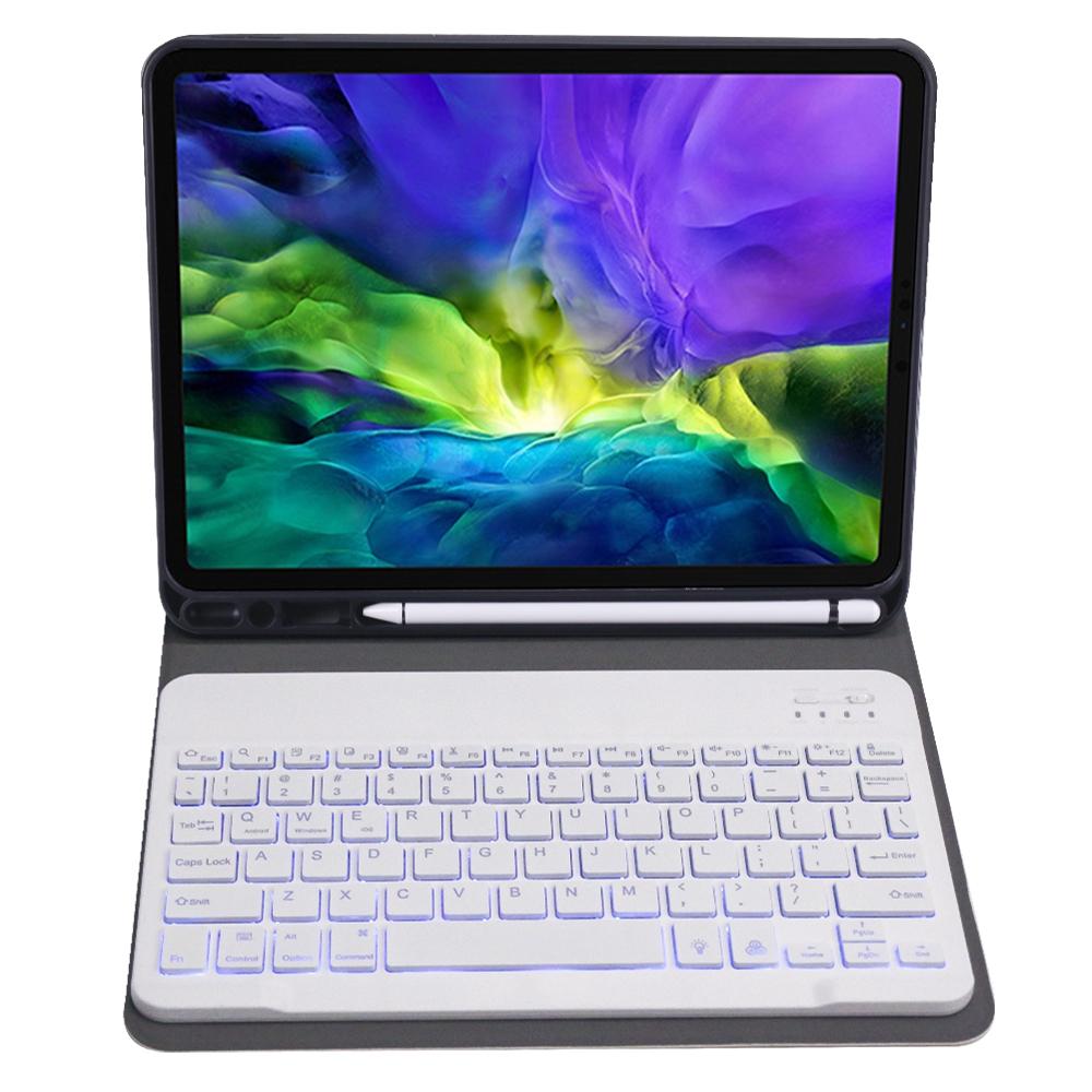 Detachable Bluetooth Keyboard Case For Ipad Pro 11 With Backlight & Pen Slot - Rose Gold