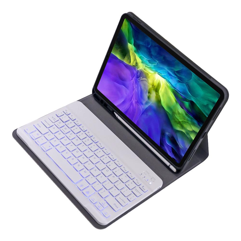 Detachable Bluetooth Keyboard Case For Ipad Pro 11 With Backlight & Pen Slot - Rose Gold