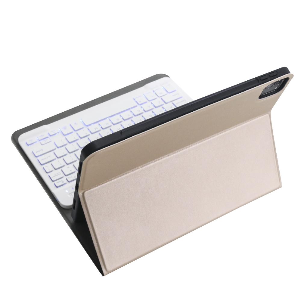 Detachable Bluetooth Keyboard Case For Ipad Pro 11 With Backlight & Pen Slot - Rose Gold