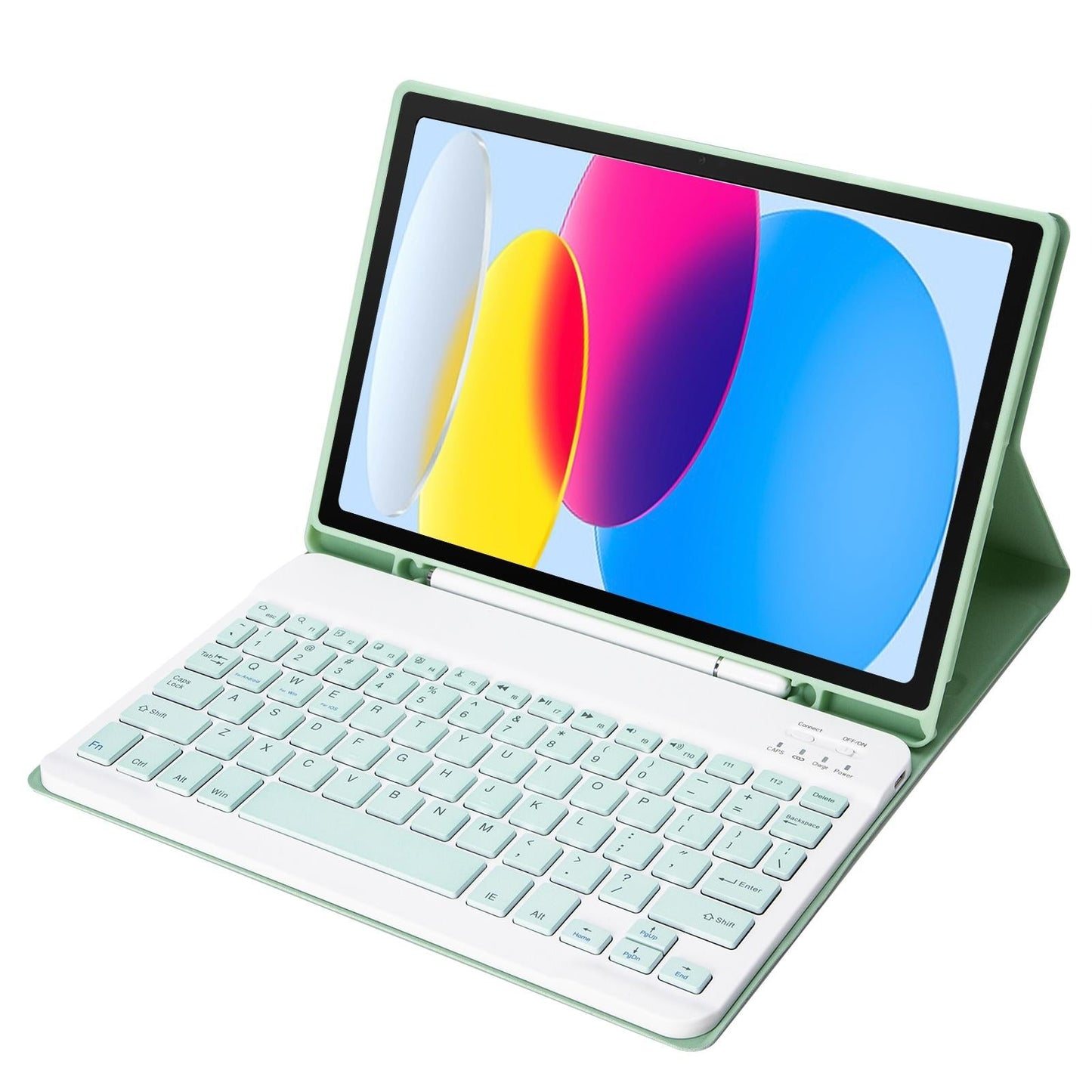 Ultra-Thin Bluetooth Keyboard Leather Tablet Case For Ipad 10.9 2022 With Pen Slot - Rose Gold