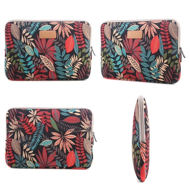 Colourful Leaves Sleeve Case Briefcase with Zipper - Grey