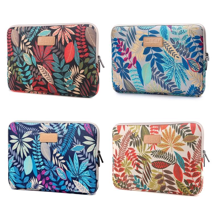 Sleeve Case Colourful Leaves Zipper Briefcase Carrying Bag - Grey