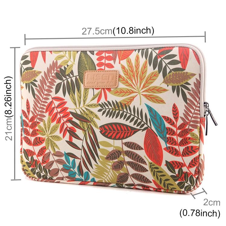 Sleeve Case Colourful Leaves Zipper Briefcase Carrying Bag - Blue