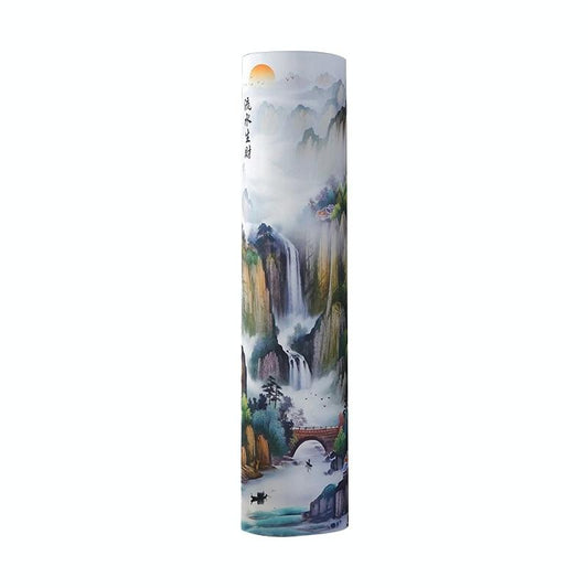 185 x 40 Cm Elastic Cloth Cabinet Air Conditioner Dust Cover - Golden Frame Leaves