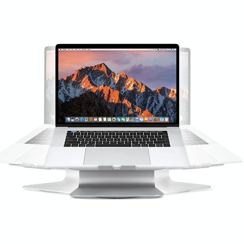 Aluminum Cooling Stand with Fan for Mac Ipad and Laptops - Silver Rotation Style