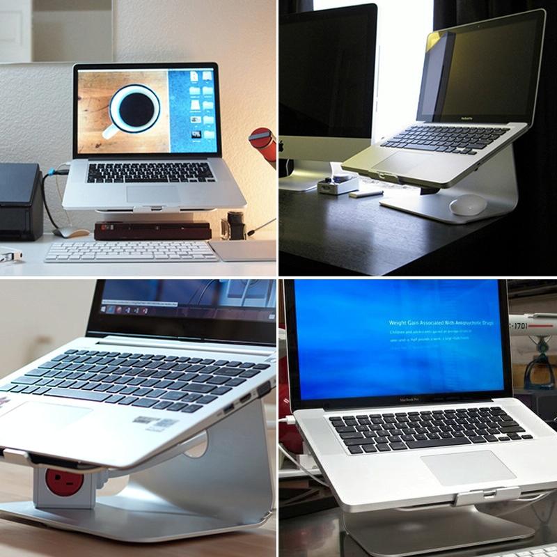 Aluminum Cooling Stand with Fan for Mac Ipad and Laptops - Silver Rotation Style