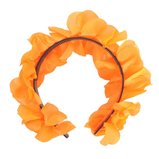 Hawaiian Flower Headband Wreath in Orange – Tropical Luau Costume Accessory