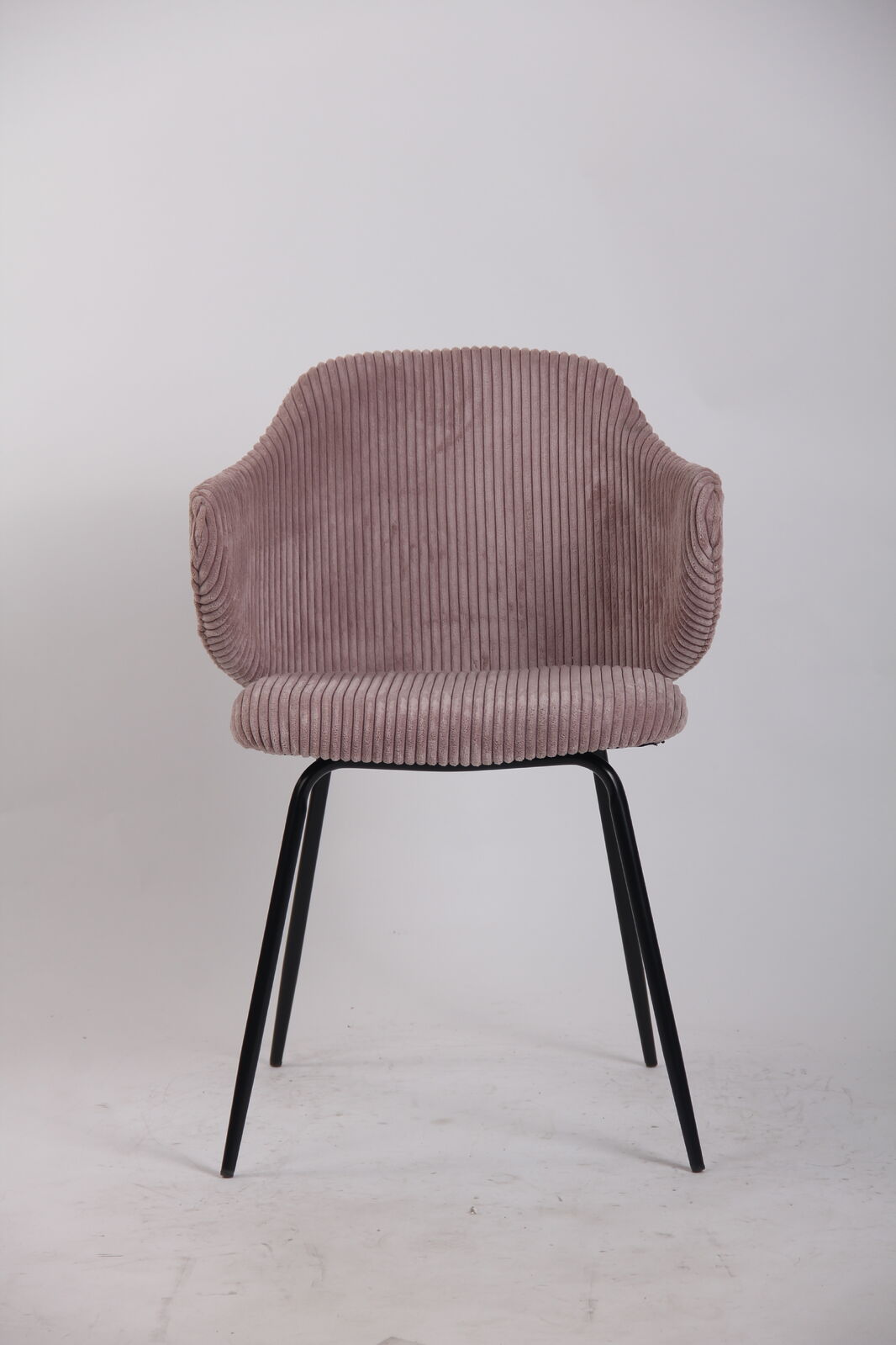 Set of 2 Dining Chairs with Corduroy Cord Fabric in Pink