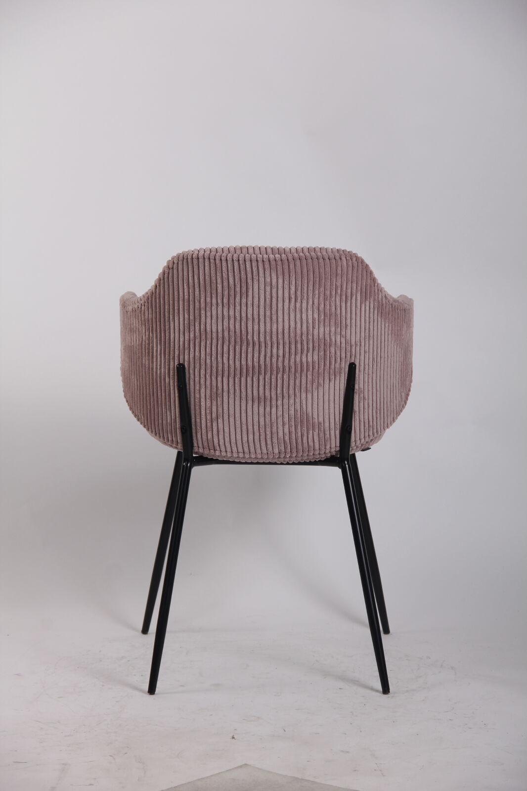 Set of 4 Dining Chairs with Corduroy Cord Fabric in Pink
