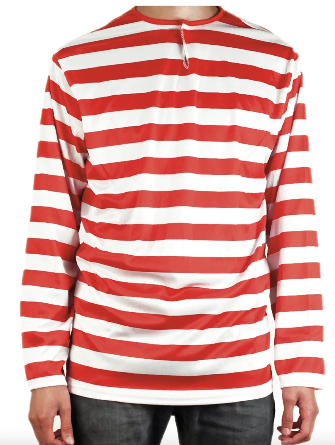 ADULTS Book Week Red and White Striped Top Shirt Costume Party Dress Up - Large