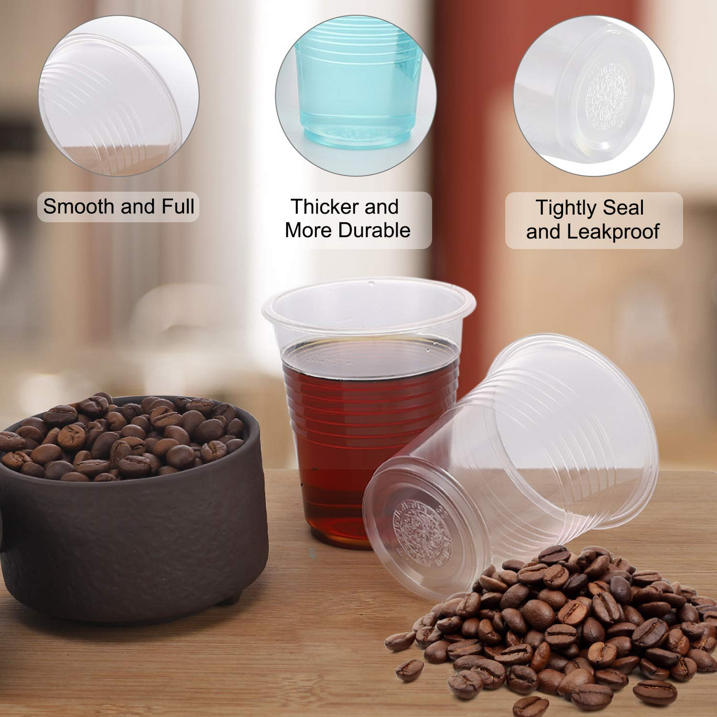 2400x 6oz (180ml) Premium Plastic Clear Cups Extra Strong PET BPA Free