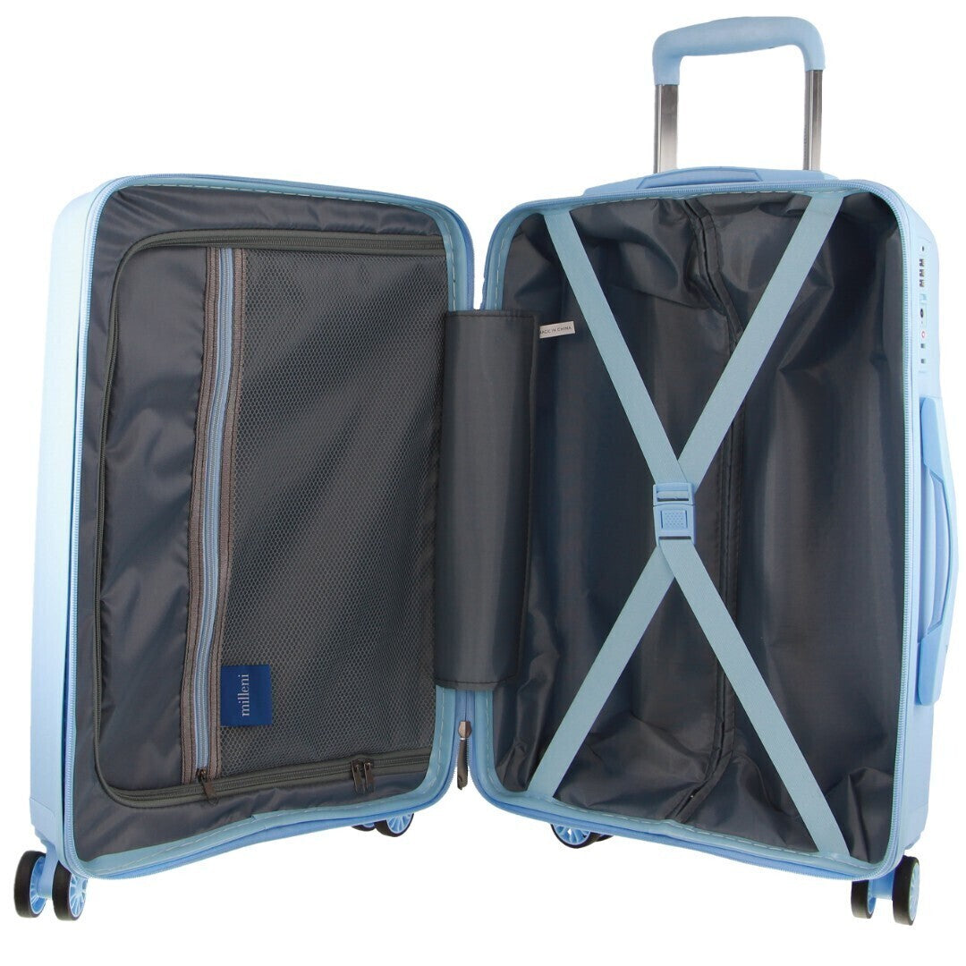 Pierre Cardin Inspired Milleni Luggage Bag Large in Blue + FREE Milleni Waist Bag