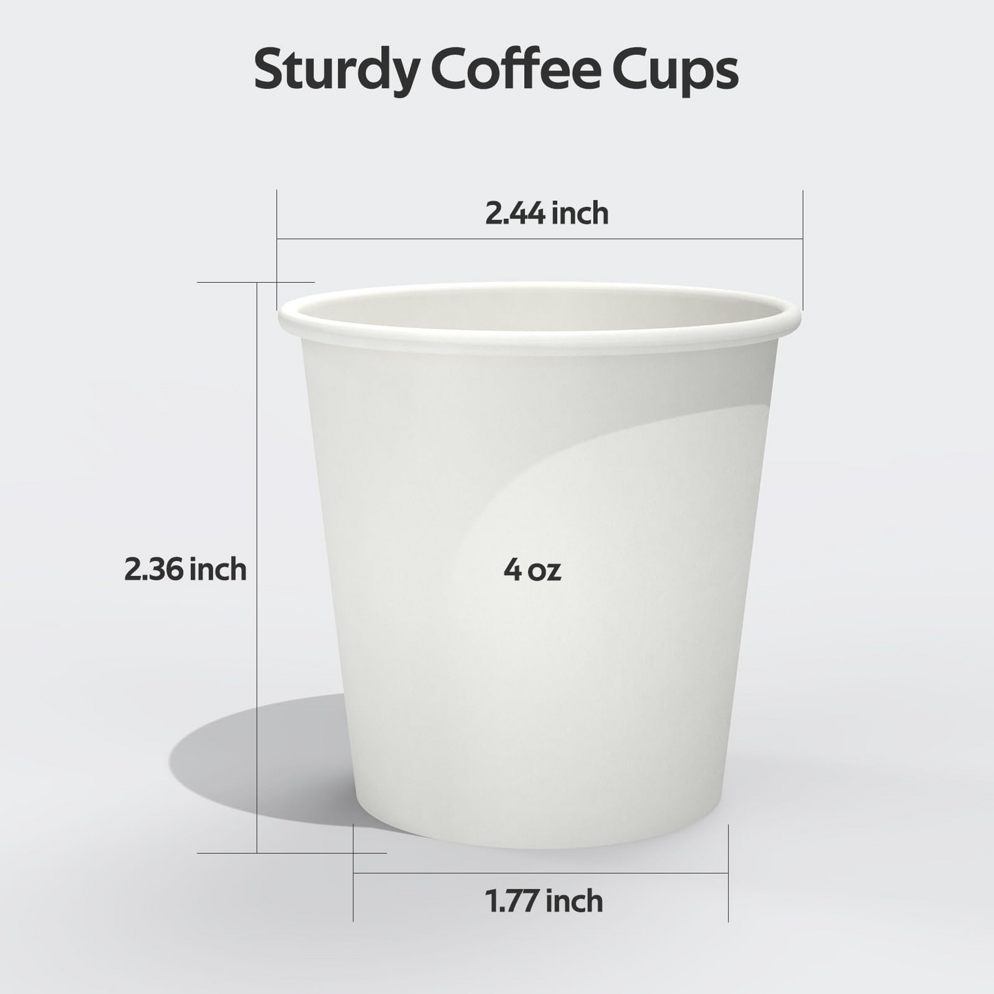 2400x 4oz Premium Small Paper Coffee Cups Espresso Macchiato Piccolo Short Black in White