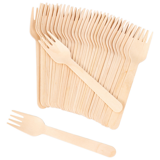 1800pcs Disposable Wooden Forks Eco Friendly Cutlery Extra Strong Bulk (16cm Long)