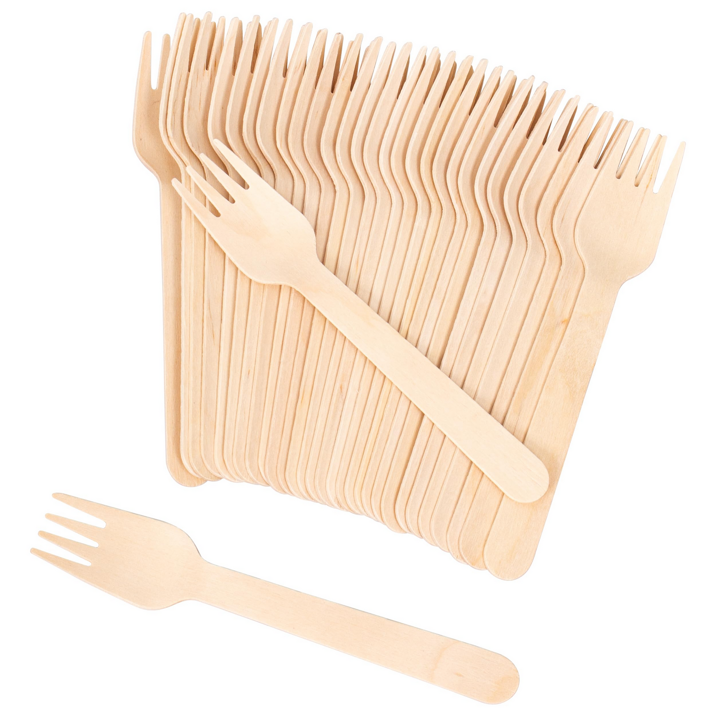 1800pcs Disposable Wooden Forks Eco Friendly Cutlery Extra Strong Bulk (16cm Long)