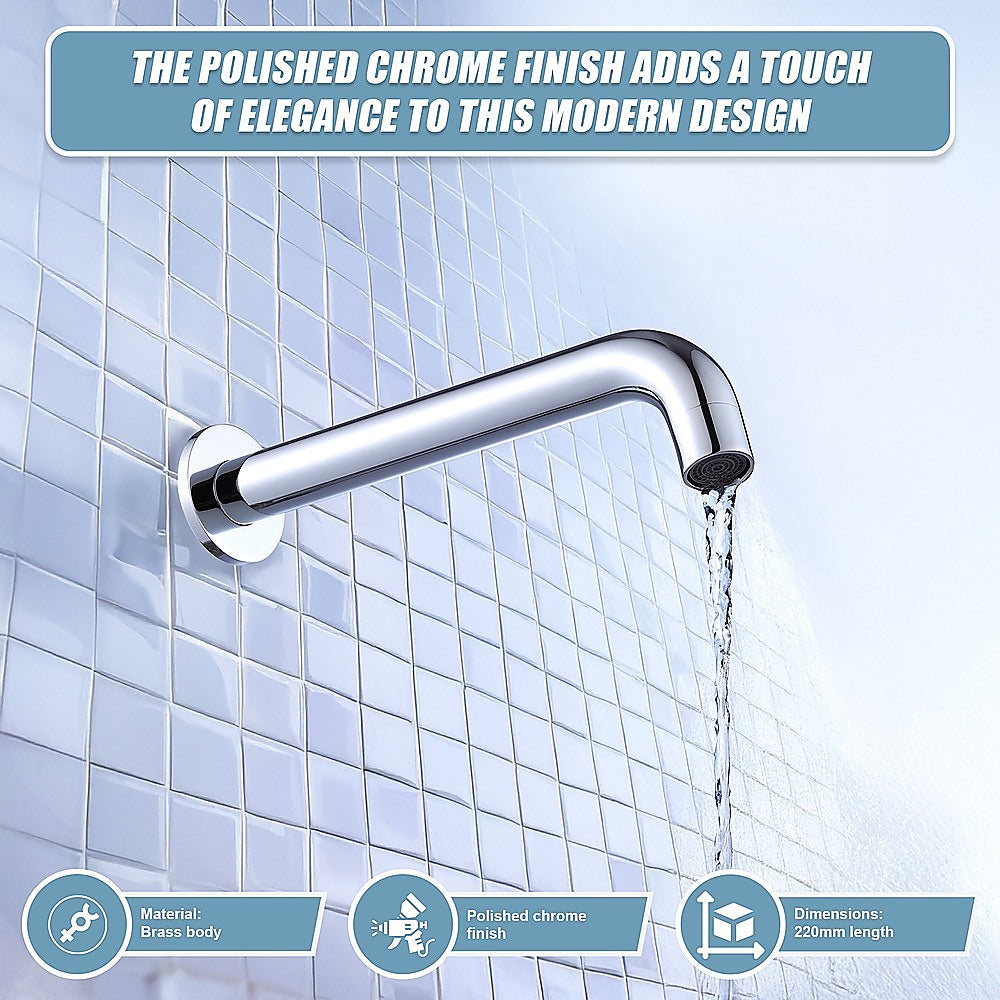 220mm Bath Spout in Polished Chrome Finish
