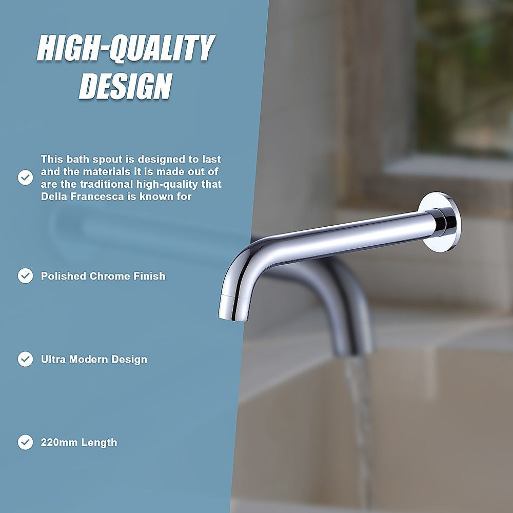 220mm Bath Spout in Polished Chrome Finish