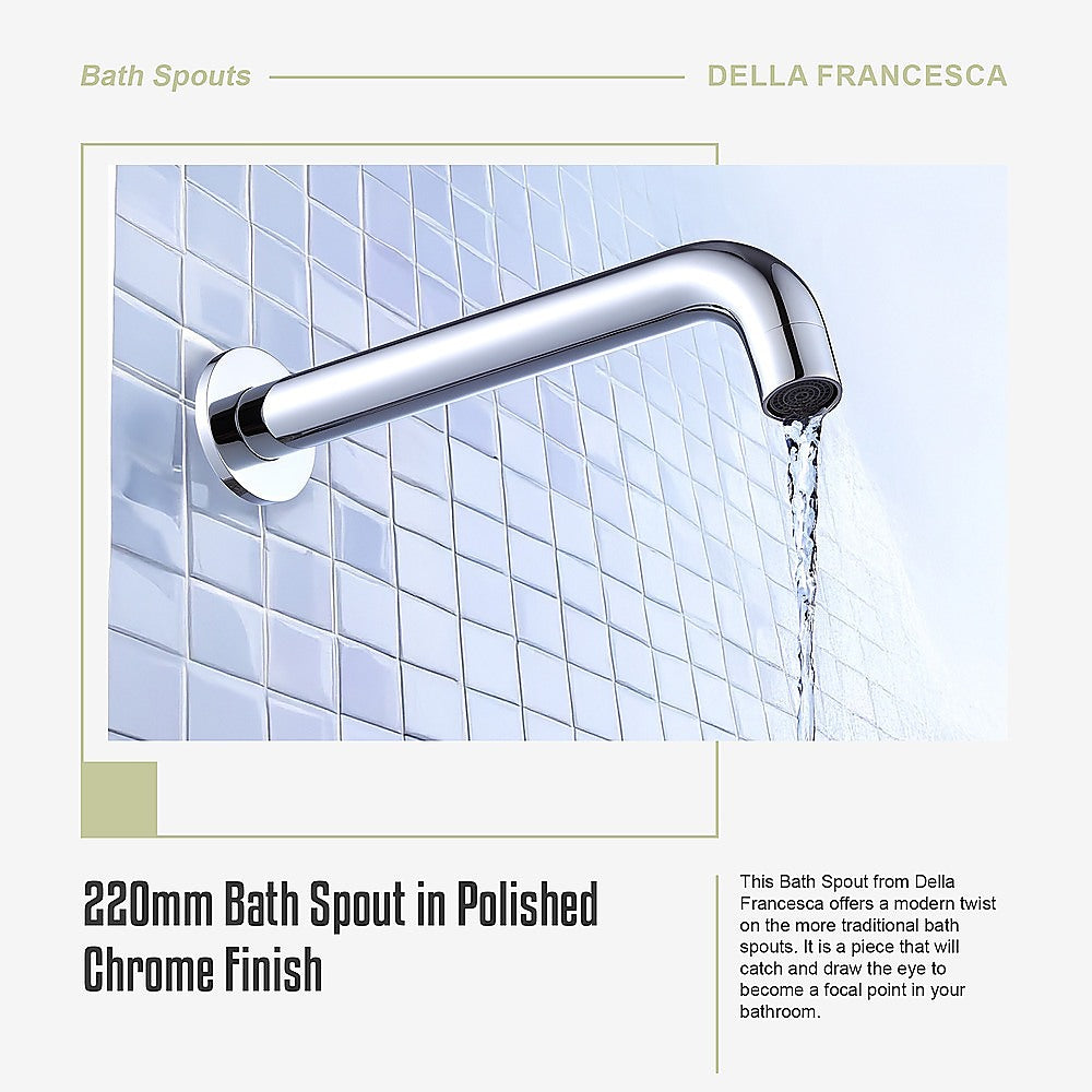 220mm Bath Spout in Polished Chrome Finish