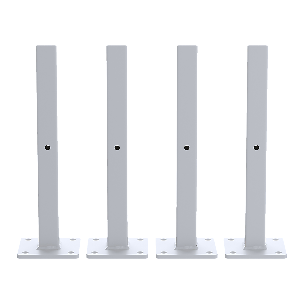 20cm Floating Shelf Brackets Industrial Metal Shelving Supports 4-Pack - White