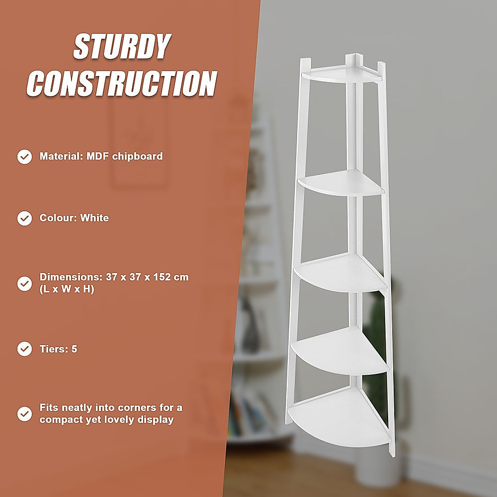 Corner Ladder Shelf Bookcase Display Storage Unit