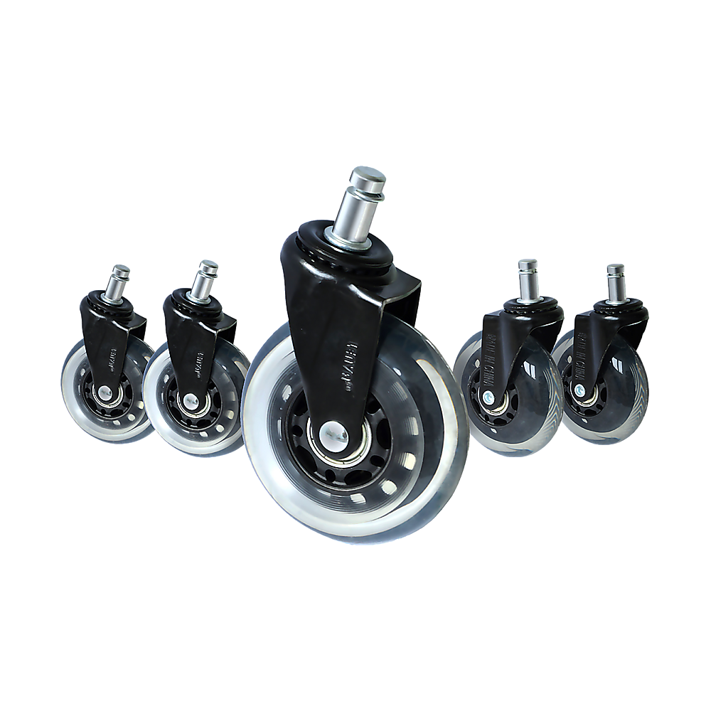 5x Office Chair Rollerblade Caster Wheels Safe for All Floors - Universal Fit