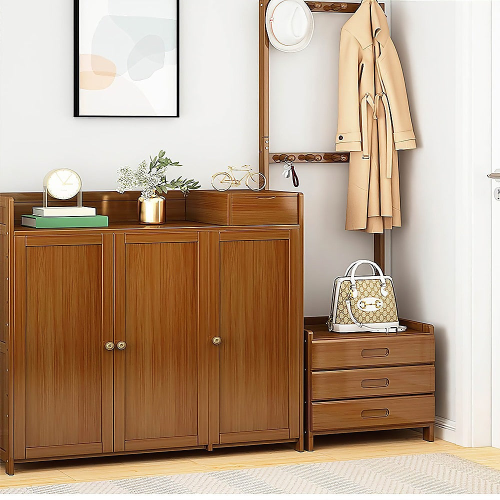 42x165cm Wooden Hall Stand Modern Style Minimalist Home Floor Coat Rack with Drawer