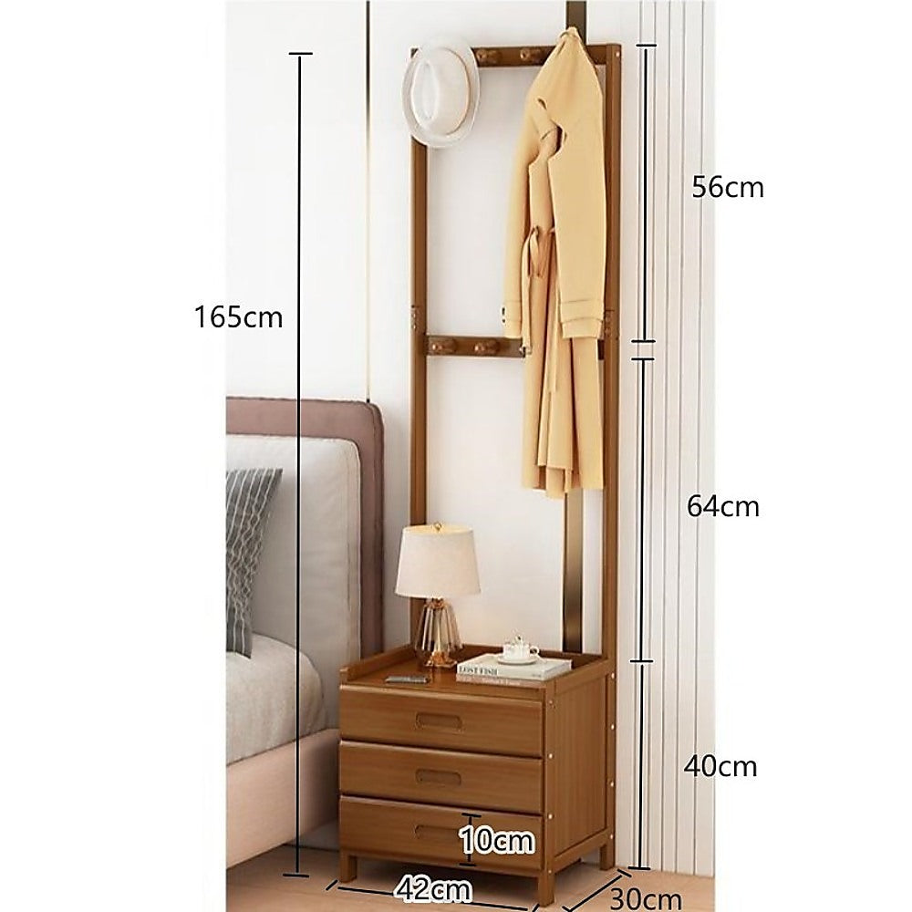 42x165cm Wooden Hall Stand Modern Style Minimalist Home Floor Coat Rack with Drawer