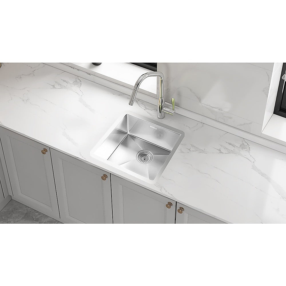 510x450mm Handmade Stainless Steel Undermount / Topmount Kitchen Laundry Sink with Waste