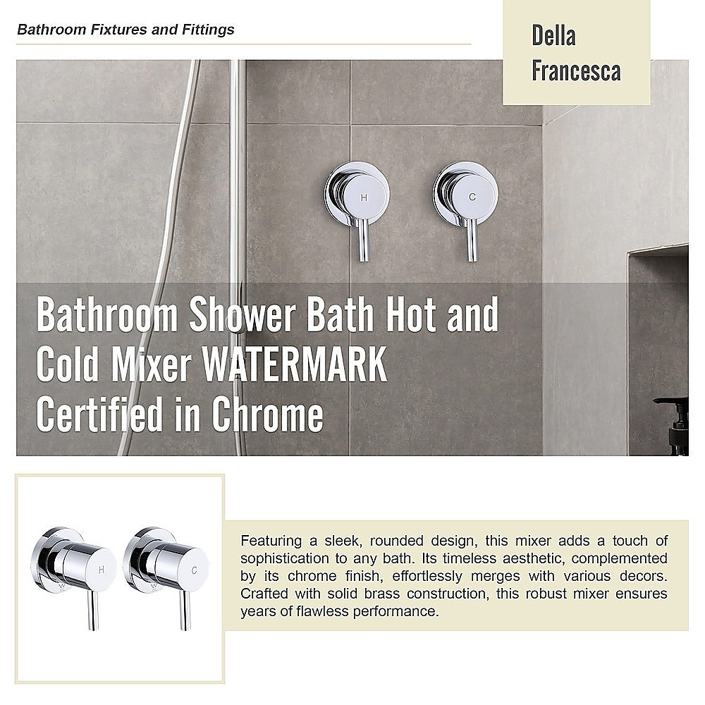 Bathroom Shower Bath Hot and Cold Mixer WATERMARK Certified in Chrome