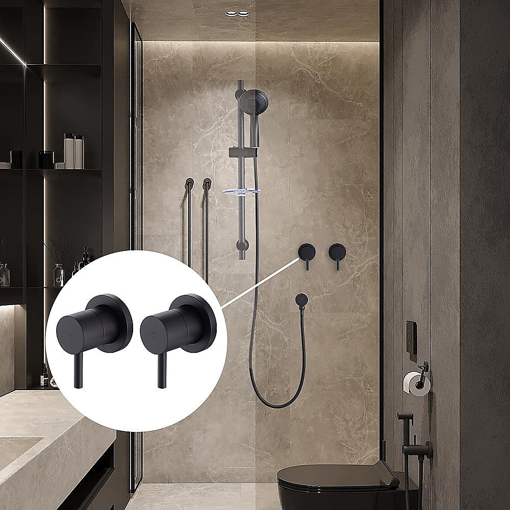 Bathroom Shower Bath Hot and Cold Mixer WATERMARK Certified in Black