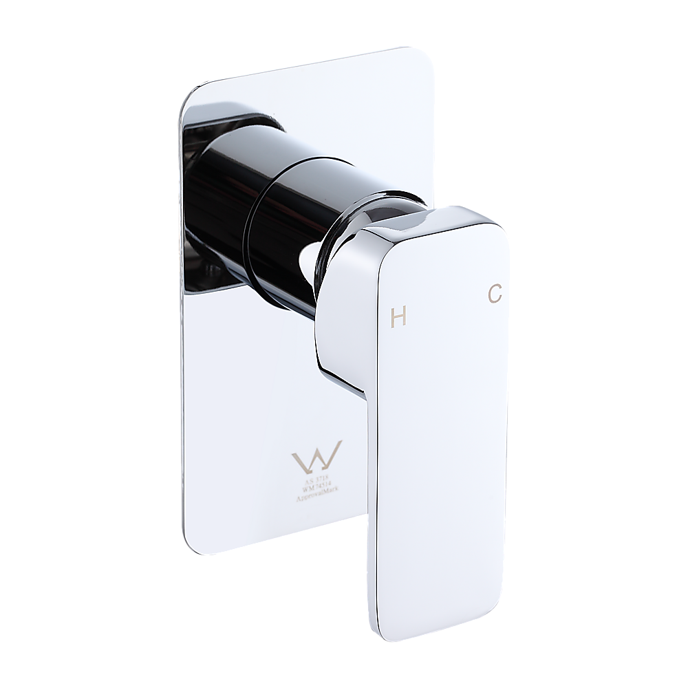 Single Square Shower Bath Mixer Tap Bathroom WATERMARK Approved in Chrome