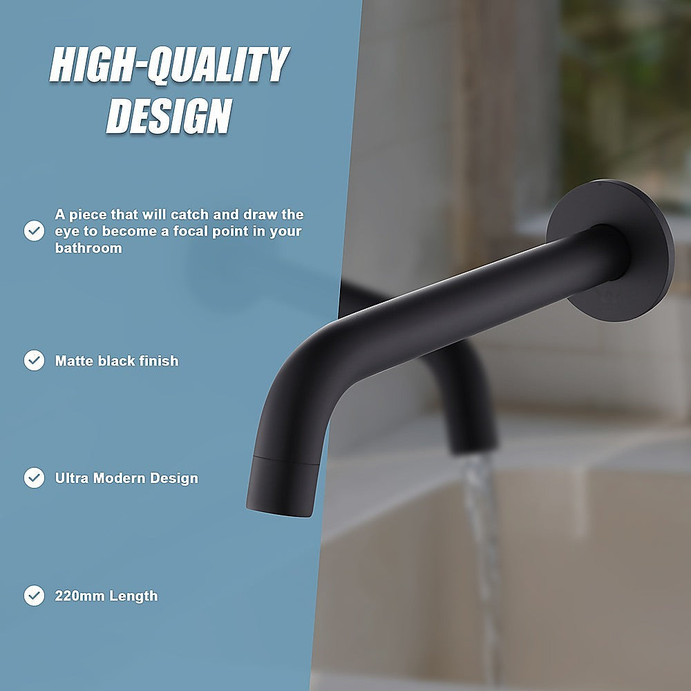 220mm Bath Spout in Matte Black Finish