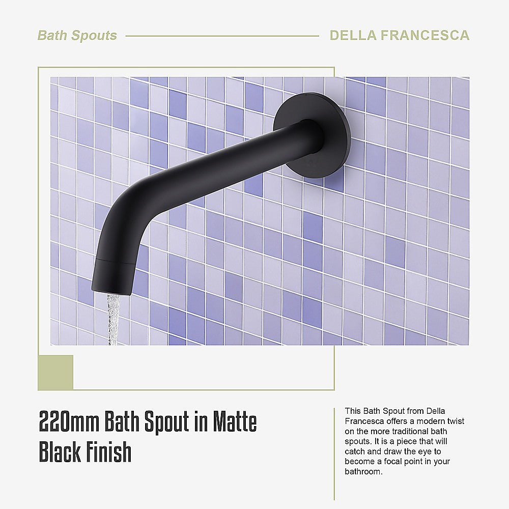 220mm Bath Spout in Matte Black Finish